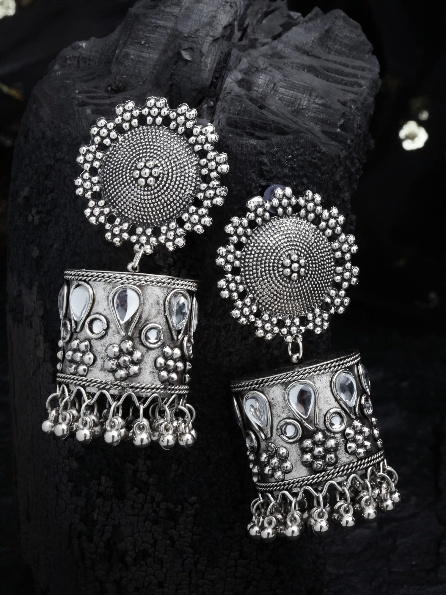 Stylish Oxidised Jhumka Earrings for Women